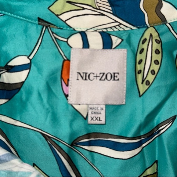 NIC+ZOE Rivera Botanical Shirtdress In Green Multi - XXL - Picture 6 of 14